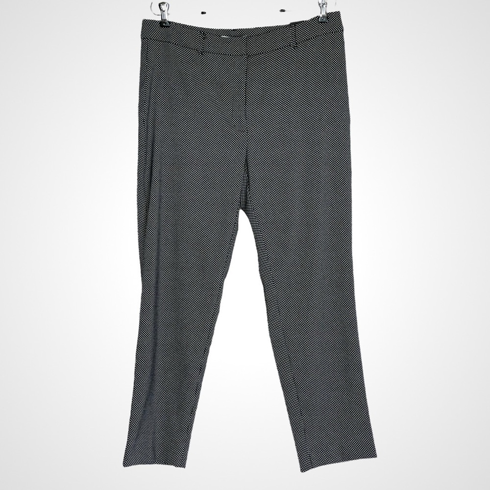 NWT White House Black Market Novelty Slim Ankle Pants Slacks Crop Dot Pattern 12